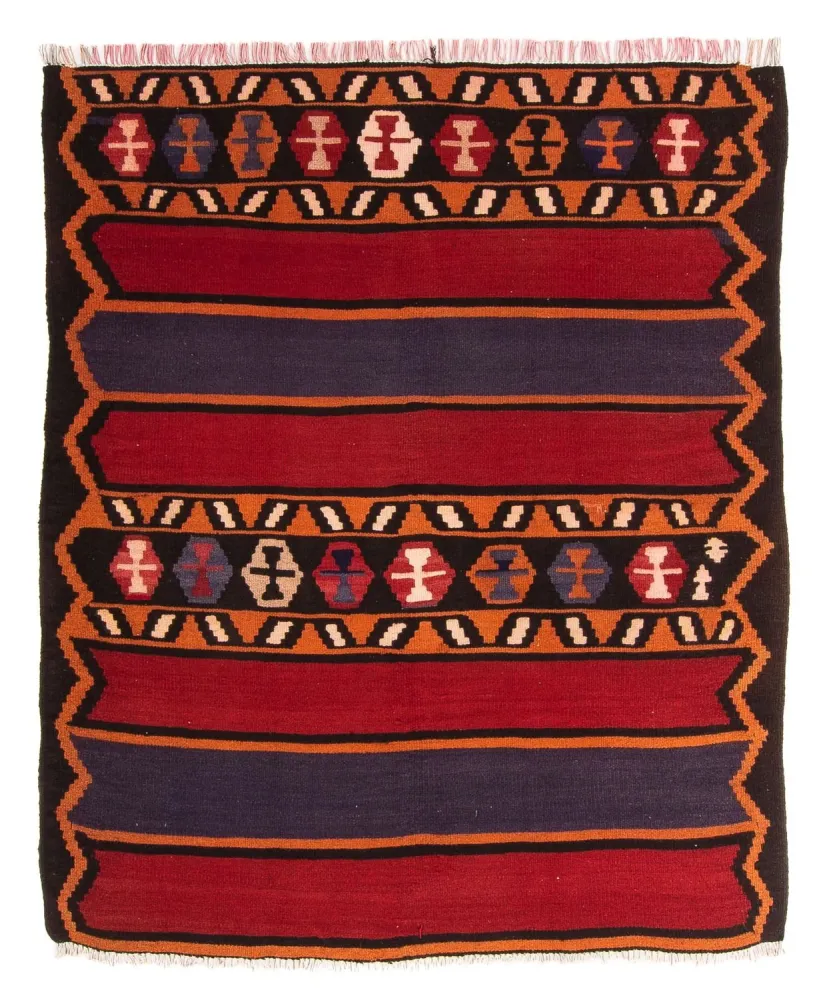 Dywan Kelim - Stary - 180 x 145 cm - wielokolorowy