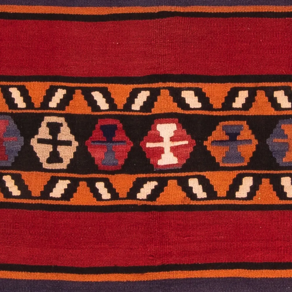 Dywan Kelim - Stary - 180 x 145 cm - wielokolorowy
