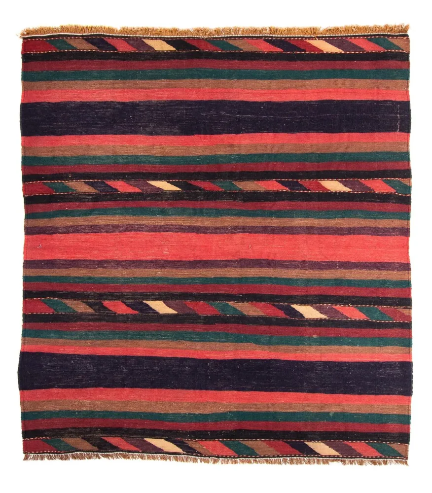 Dywan Kelim - Stary - 195 x 160 cm - wielokolorowy
