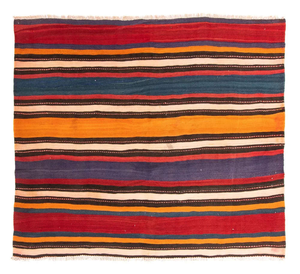 Dywan Kelim - Stary - 200 x 165 cm - wielokolorowy