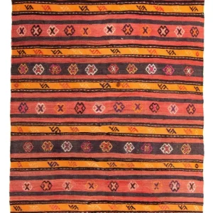 Dywan Kelim - Stary - 210 x 150 cm - wielokolorowy