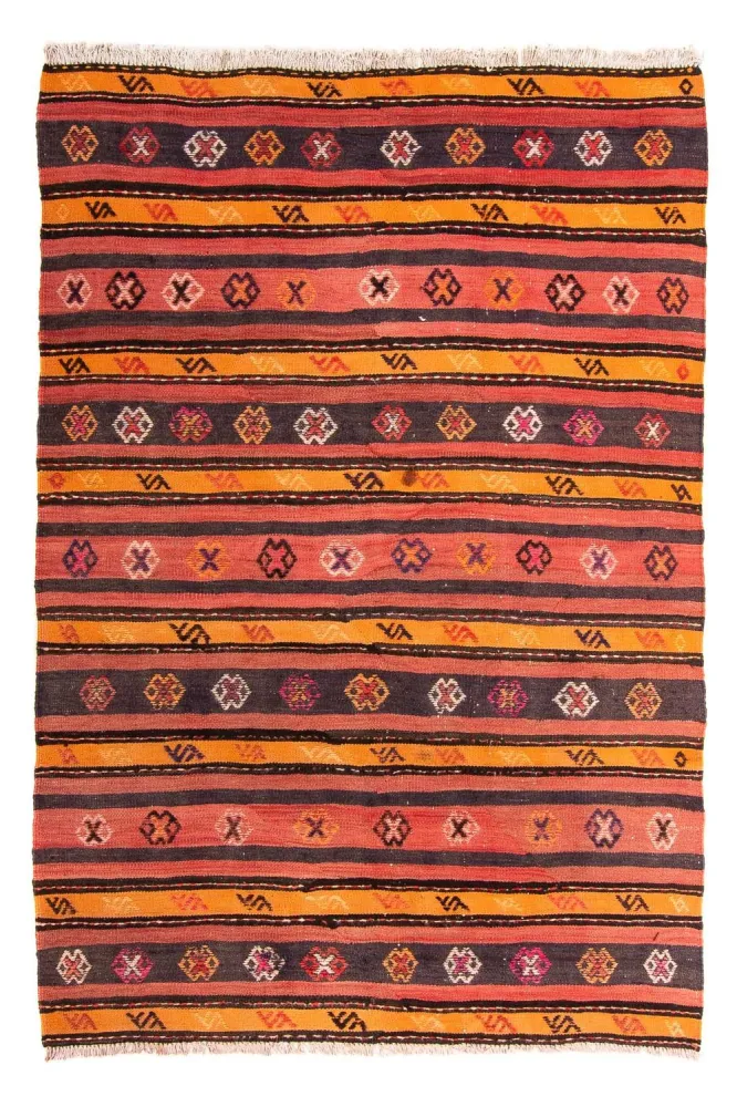 Dywan Kelim - Stary - 210 x 150 cm - wielokolorowy