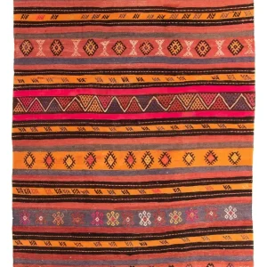 Dywan Kelim - Stary - 215 x 150 cm - wielokolorowy