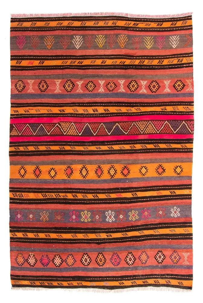Dywan Kelim - Stary - 215 x 150 cm - wielokolorowy