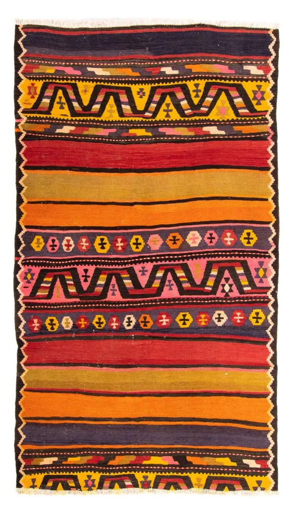 Dywan Kelim - Stary - 220 x 135 cm - wielokolorowy