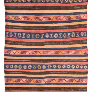 Dywan Kelim - Stary - 220 x 155 cm - wielokolorowy