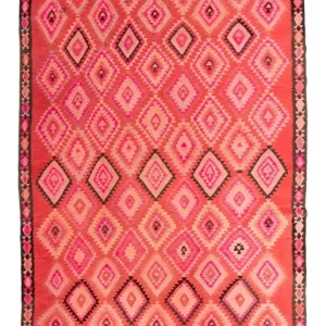 Dywan Kelim - Stary - 350 x 195 cm - wielokolorowy
