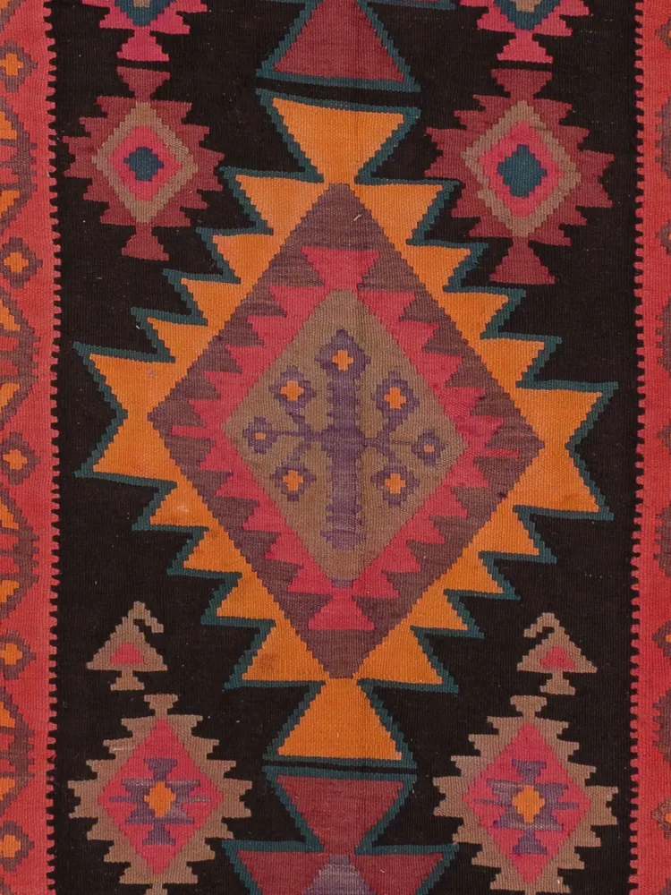 Dywan Kelim - Stary - 360 x 150 cm - karmelowy