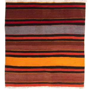 Dywan Kelim - Stary kwadratowy - 150 x 135 cm - wielokolorowy