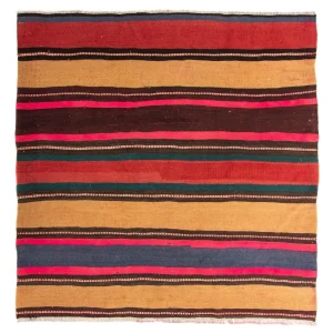Dywan Kelim - Stary kwadratowy - 175 x 170 cm - wielokolorowy