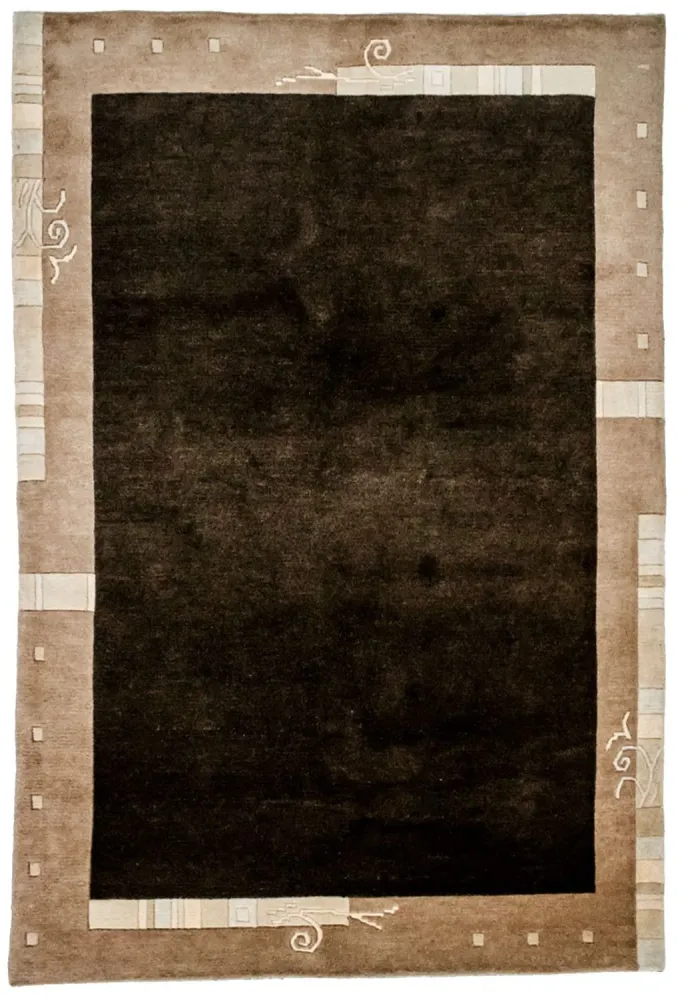 Dywan z Nepalu - 201 x 141 cm - brązowy