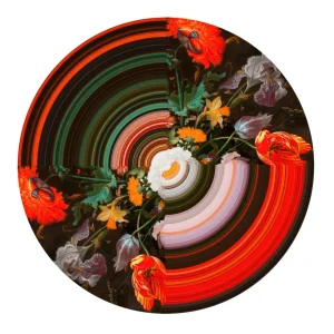 Dywan okrągły GLITCH czerwony