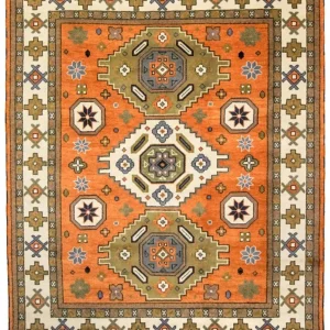 Dywan orientalny - 304 x 249 cm - pomarańczowy