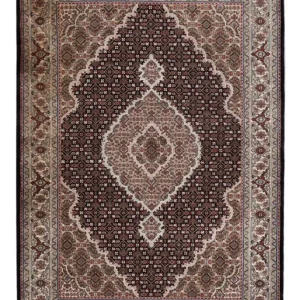 Dywan orientalny - Tabriz - 184 x 127 cm - ciemny beż