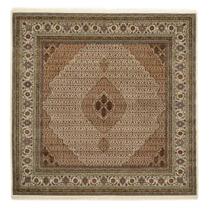 Dywan orientalny - Tabriz kwadratowy - 203 x 201 cm - ciemny beż