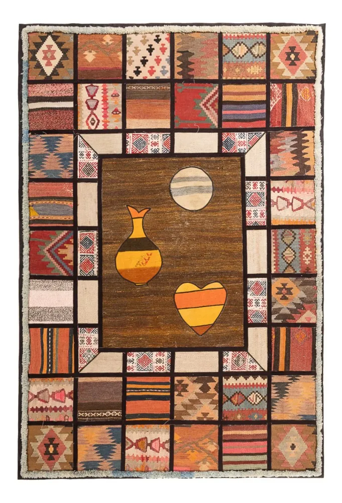 Dywan patchworkowy - 200 x 135 cm - wielokolorowy
