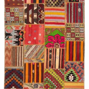 Dywan patchworkowy - 236 x 169 cm - wielokolorowy