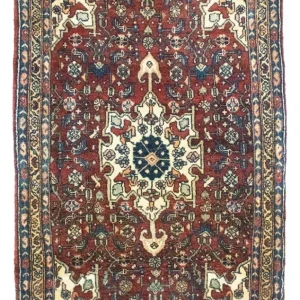 Dywan perski - Bijar - 101 x 68 cm - czerwony