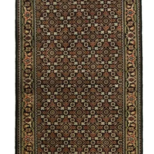 Dywan perski - Bijar - 135 x 69 cm - czarny