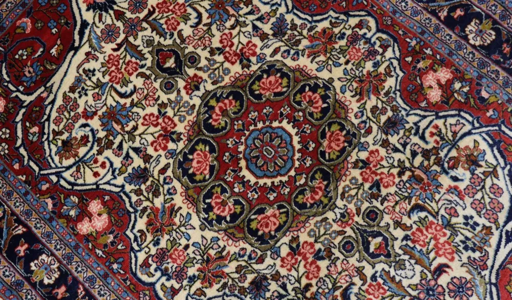 Dywan perski - Bijar - 155 x 109 cm - ciemnoniebieski