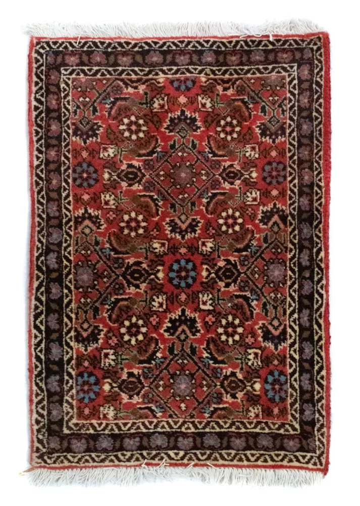 Dywan perski - Bijar - 60 x 40 cm - czerwony