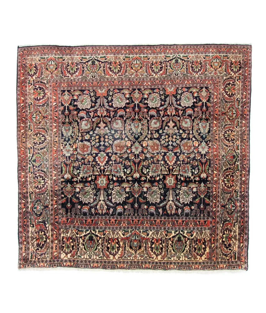 Dywan perski - Bijar kwadratowy - 197 x 187 cm - niebieski