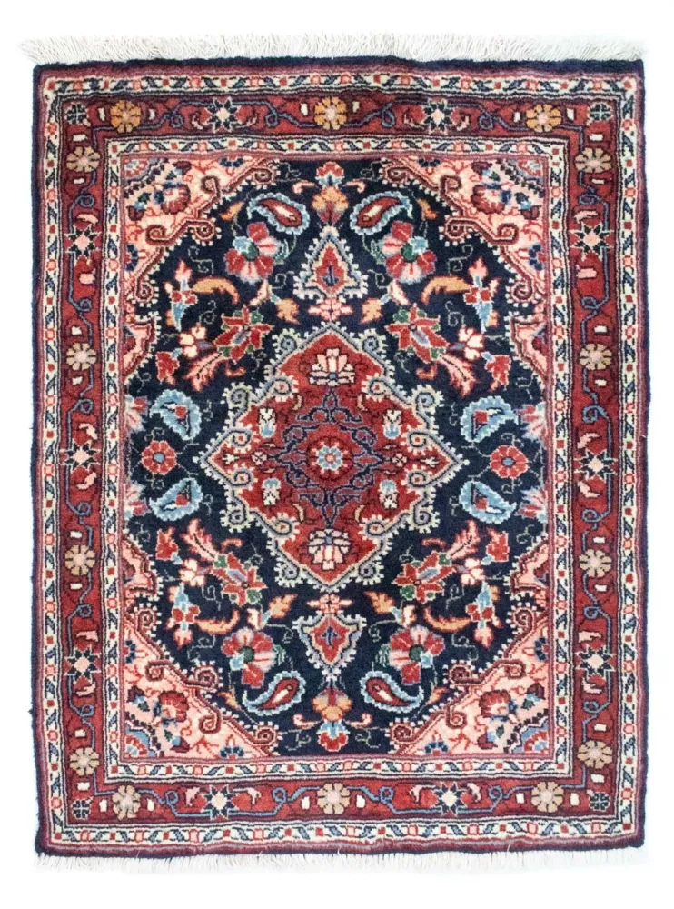 Dywan perski - Bijar - 90 x 73 cm - niebieski