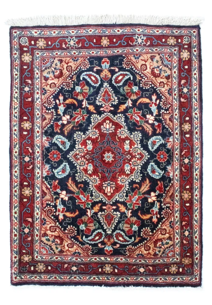 Dywan perski - Bijar - 90 x 70 cm - niebieski
