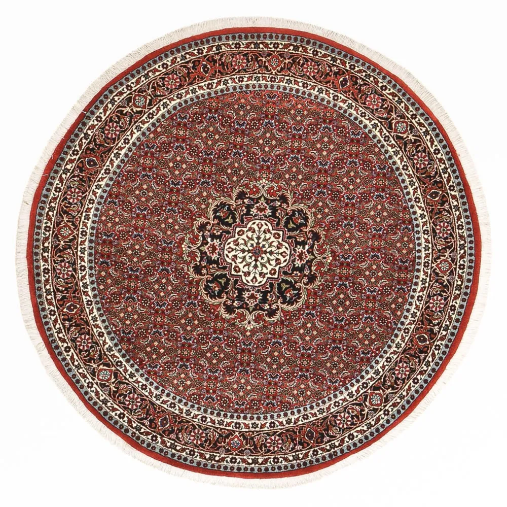 Dywan perski - Bijar okrągły - 150 x 150 cm - ciemna czerwień