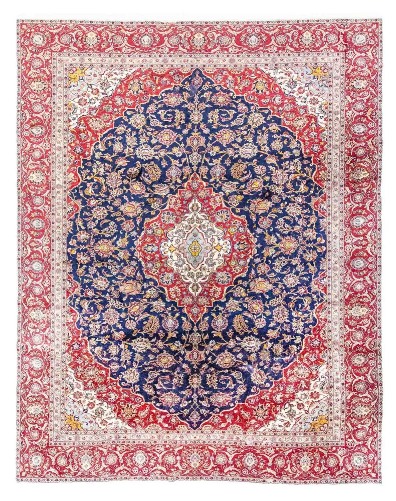 Dywan perski - Keshan - 367 x 285 cm - ciemnoniebieski