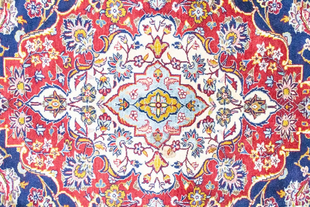 Dywan perski - Keshan - 367 x 285 cm - ciemnoniebieski