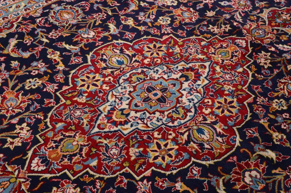 Dywan perski - Keshan - 368 x 246 cm - niebieski