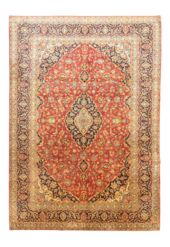 Dywan perski - Keshan - 385 x 270 cm - pomarańczowy