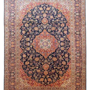 Dywan perski - Keshan - 396 x 287 cm - niebieski