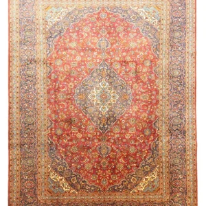 Dywan perski - Keshan - 397 x 300 cm - pomarańczowy