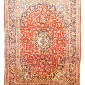 Dywan perski - Keshan - 406 x 307 cm - pomarańczowy