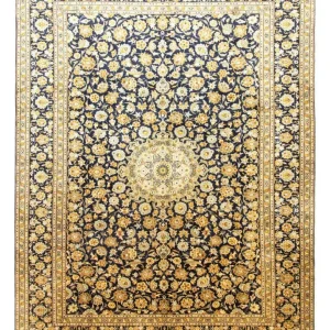 Dywan perski - Keshan - 412 x 307 cm - niebieski