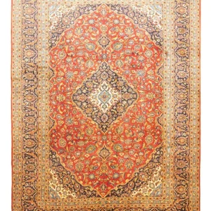 Dywan perski - Keshan - 414 x 297 cm - pomarańczowy