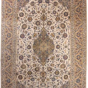 Dywan perski - Keshan - 415 x 295 cm - beżowy