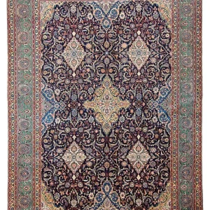 Dywan perski - Klasyczny - 438 x 305 cm - ciemnoniebieski