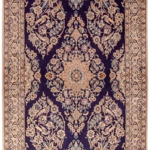 Dywan perski - Nain - Królewski - 204 x 130 cm - ciemnoniebieski