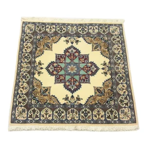 Dywan perski - Nain kwadratowy - 105 x 97 cm - naturalna biel