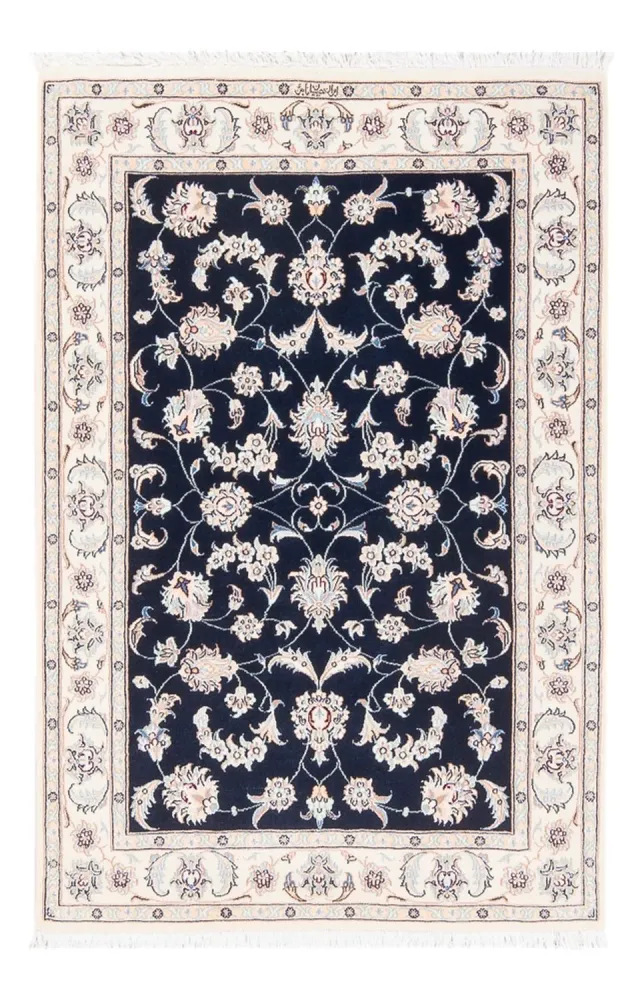 Dywan perski - Nain - Premium - 120 x 81 cm - ciemnoniebieski