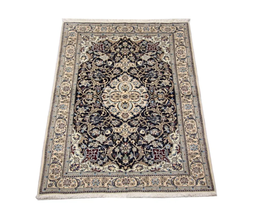 Dywan perski - Nain - Premium - 152 x 106 cm - ciemnoniebieski