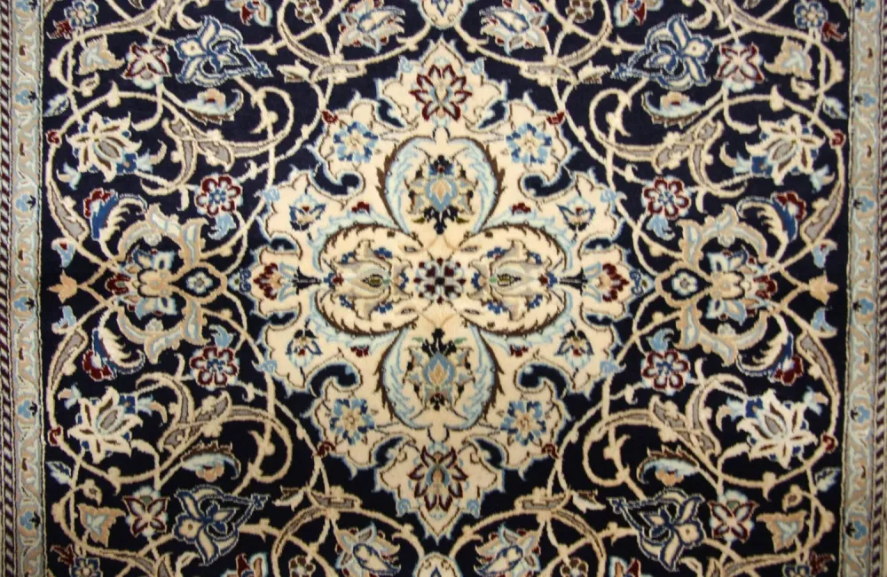 Dywan perski - Nain - Premium - 152 x 106 cm - ciemnoniebieski