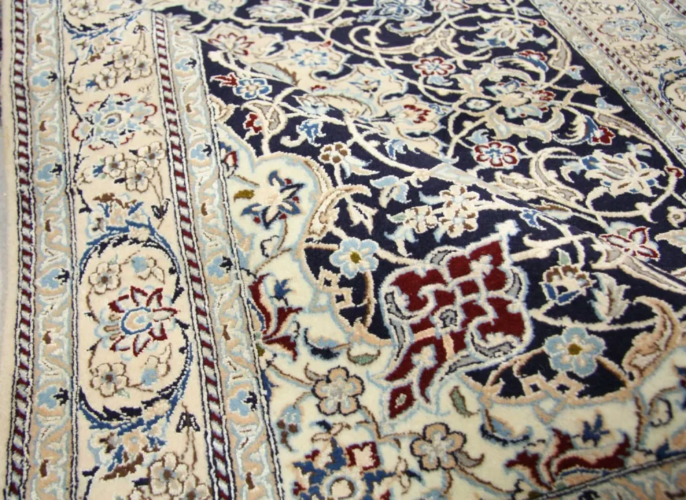 Dywan perski - Nain - Premium - 152 x 106 cm - ciemnoniebieski