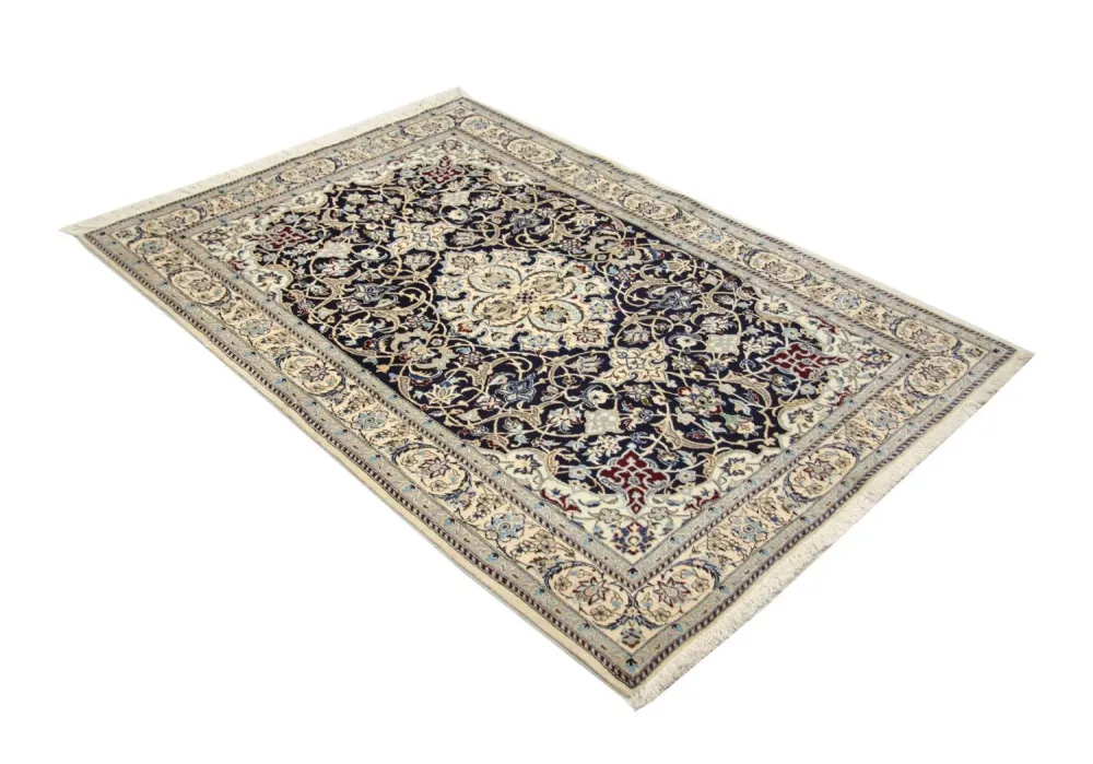 Dywan perski - Nain - Premium - 152 x 106 cm - ciemnoniebieski