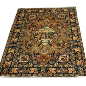 Dywan perski - Tabriz - 186 x 133 cm - niebieski
