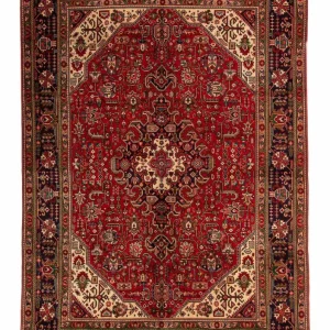 Dywan perski - Tabriz - 295 x 195 cm - ciemna czerwień