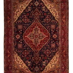 Dywan perski - Tabriz - 297 x 197 cm - ciemnoniebieski